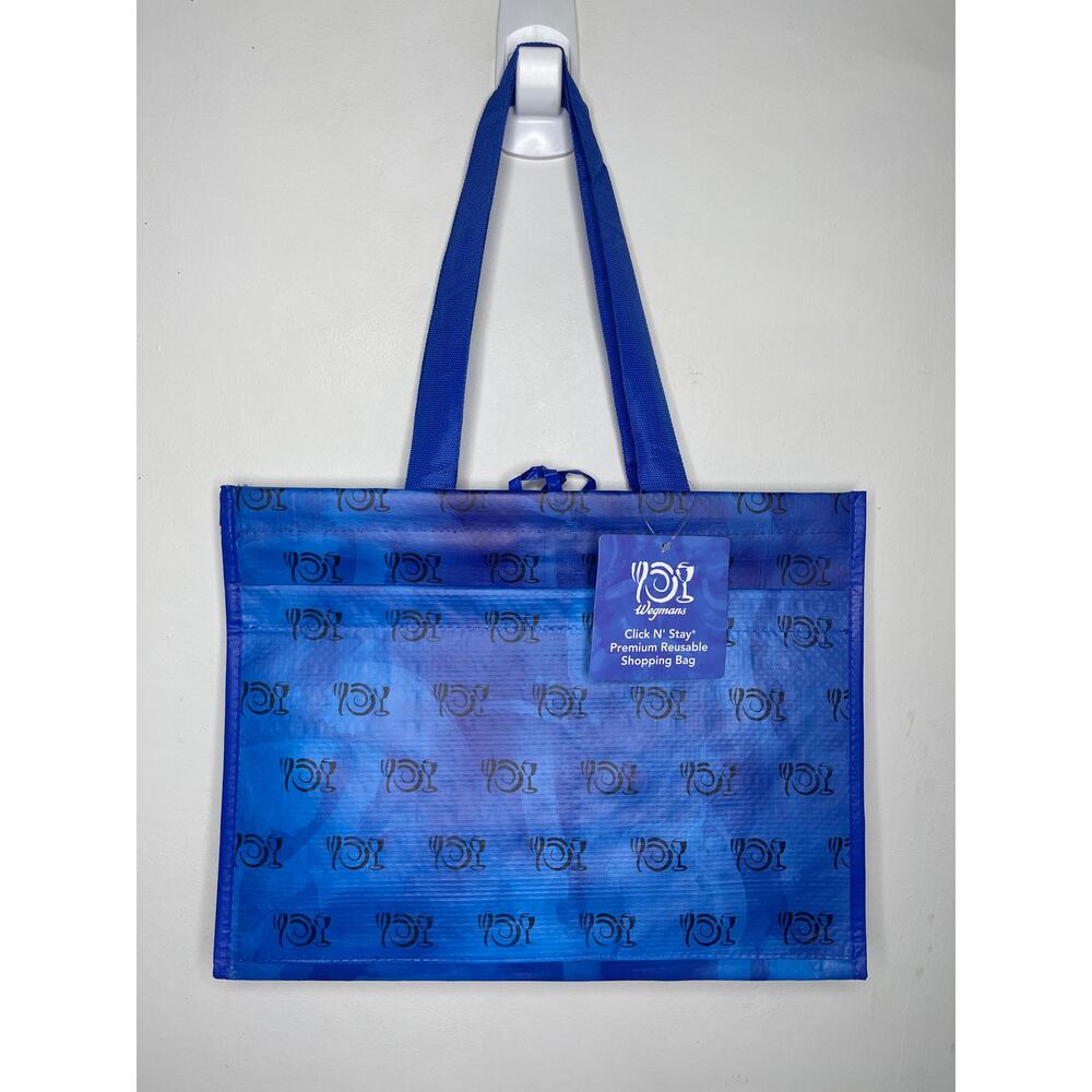 Wegmans Blue Click N' Stay Reusable Grocery Tote Bag w/ Removable Liner NEW NWT! - Picture 3 of 16